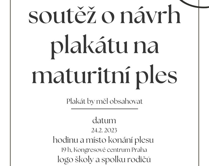 SOUTĚŽ: Plakát na maturitní ples 2023